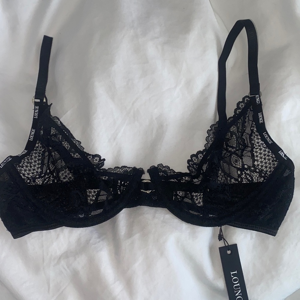 LOUNGE black charmed balcony bra